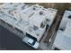 Aerial view of the property showing the layout of townhomes and surrounding streets at 2679 Jacyra Ave, Las Vegas, NV 89121
