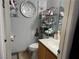 Bathroom with toilet, sink, and storage at 2679 Jacyra Ave, Las Vegas, NV 89121