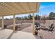 Backyard with pergola, firepit, and hot tub at 2823 Camelback Ln, Henderson, NV 89074