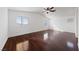 Main bedroom with hardwood floors and a ceiling fan at 319 Horse Pointe Ave, North Las Vegas, NV 89084