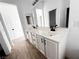 Double vanity bathroom with modern fixtures at 3807 Aspen Creek Ave, North Las Vegas, NV 89031