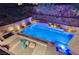 Aerial view of resort-style pool, spa, and fire pit at 5 Highland Cove Ln, Henderson, NV 89011