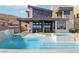 A modern home showcasing a beautiful pool and spa, perfect for outdoor relaxation and entertainment at 5436 Succulent Rose Dr, Las Vegas, NV 89135