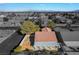 A black and white aerial view of a desert home with a tile roof in a residential neighborhood at 551 Morning Mauve Ave, Las Vegas, NV 89183