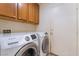 Laundry room featuring a modern washer and dryer, and cabinets for storage at 551 Morning Mauve Ave, Las Vegas, NV 89183