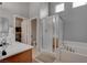 Bathroom with a shower and separate tub at 5600 Nimes Ave, Las Vegas, NV 89141