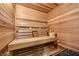 Private sauna with wooden interior and comfortable seating at 5895 S Gateway Rd, Las Vegas, NV 89120