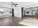 Open concept living room with view into kitchen area at 6223 Foothill Blvd, Las Vegas, NV 89118