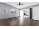 Living room with gray walls and hardwood floors at 6223 Foothill Blvd, Las Vegas, NV 89118