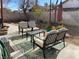 Backyard patio with seating area and green rug at 705 Thousand Oaks Dr, Las Vegas, NV 89123