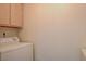 Convenient laundry area equipped with a washing machine and ample storage space at 7885 W Flamingo Rd # 1037, Las Vegas, NV 89147