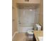 Bathroom with tub, shower, and tile flooring at 8101 W Flamingo Rd # 2040, Las Vegas, NV 89147