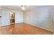 Spacious bedroom with wood flooring and ceiling fan at 932 Angel Star Ln, Las Vegas, NV 89145