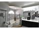 Elegant bathroom, featuring a soaking tub and double vanity at 9843 Frosty Canyon Ct, Las Vegas, NV 89183