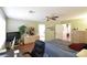 Well-lit bedroom with large windows and ceiling fan at 9843 Frosty Canyon Ct, Las Vegas, NV 89183