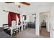 Bright bedroom with mirrored closet, white vanity, and neutral carpeting at 9916 Sierra Canyon Way, Las Vegas, NV 89147