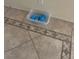 Close-up of a tile floor with a decorative border and a box of shoe covers at , Las Vegas, NV 89123