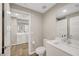 Bathroom featuring dual sinks and tile flooring at 11250 Hidden Peak Ave # 208, Las Vegas, NV 89135