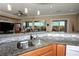 Granite countertops, double sink, and a view from the kitchen at 1460 Tannery Hts, Mesquite, NV 89034