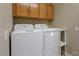 Laundry room with washer, dryer, and cabinets at 1460 Tannery Hts, Mesquite, NV 89034