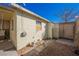 Home's backyard with storage shed and gravel at 203 N 13Th St, Las Vegas, NV 89101