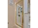 Walk-in shower with grab bars and storage at 2851 S Valley View Blvd # 1172, Las Vegas, NV 89102