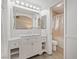 Modern bathroom with a white vanity and marble countertop at 3321 Mariner Bay St, Las Vegas, NV 89117