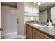 Clean bathroom with granite countertop and a shower/tub combo at 38 Strada Principale, Henderson, NV 89011