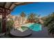 Inviting backyard oasis featuring a sparkling pool and spa at 6232 Lanning Ln, Las Vegas, NV 89108