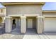 Front entrance with covered porch and a decorative door at 6232 Novak St, Las Vegas, NV 89115