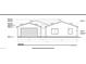 House exterior elevation plan showing a two-car garage and three-bedroom layout at 6690 Gallup Ct, Pahrump, NV 89060