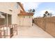 Spacious backyard with concrete patio, storage shed, and AC unit at 7445 Shangri La Ave, Las Vegas, NV 89147