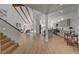 Modern kitchen with gray cabinetry and breakfast bar at 8941 Diamond Falls Dr, Las Vegas, NV 89117