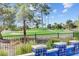 Serene pool area with tiled accents and stunning golf course view at 8941 Diamond Falls Dr, Las Vegas, NV 89117