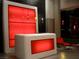 Modern reception area with red accents and sleek design at 900 Las Vegas Blvd # 1415, Las Vegas, NV 89101