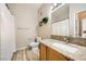 Bathroom featuring a vanity with a sink and granite countertop at 904 Domnus Ln # 201, Las Vegas, NV 89144