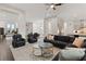 Open living space with sectional sofa, two armchairs and a view to the kitchen at 1121 Du Fort Hills Ct, Henderson, NV 89002