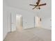 Bright bedroom with ceiling fan and access to bathroom at 2525 Hamonah Dr, Henderson, NV 89044