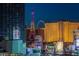 Night view of Eiffel Tower and High Roller Observation Wheel at 3726 Las Vegas Blvd # 1601, Las Vegas, NV 89158