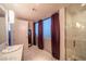 Modern bathroom with large shower and city views at 4471 Dean Martin Dr # 3301, Las Vegas, NV 89103