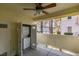 Covered patio with stacked washer and dryer at 4869 S Torrey Pines Dr # 101, Las Vegas, NV 89103