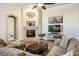 Cozy living room featuring a fireplace and plush couches at 2012 Poetry Ave, Henderson, NV 89052
