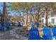 Relaxing courtyard with blue Adirondack chairs at 2827 Blue Mosaic Ln # 3, Las Vegas, NV 89183