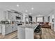 Modern kitchen with island and stainless steel appliances at 2827 Blue Mosaic Ln # 3, Las Vegas, NV 89183