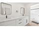 Modern bathroom with double vanity and marble countertop at 2928 Cape Verde Ln, Las Vegas, NV 89128