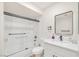 Clean bathroom with a walk-in shower and modern vanity at 2928 Cape Verde Ln, Las Vegas, NV 89128