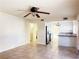 Bright dining room with tile floor and ceiling fan at 4684 Trevins Ave, Las Vegas, NV 89103