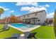 Luxury backyard featuring a large pool, spa, and artificial turf at 5310 Esparon Ave, Las Vegas, NV 89141