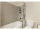 Clean bathroom with tub, shower, and updated fixtures at 5493 Indian River Dr # 376, Las Vegas, NV 89103