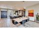 Modern kitchen with island, stainless steel appliances, and white countertops at 8925 W Flamingo Rd # 216, Las Vegas, NV 89147